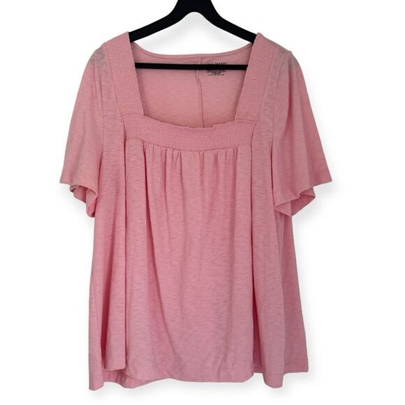 Lane Bryant Swing Flutter-Sleeve Square-Neck Tee Size 14/16 - Picture 1 of 6
